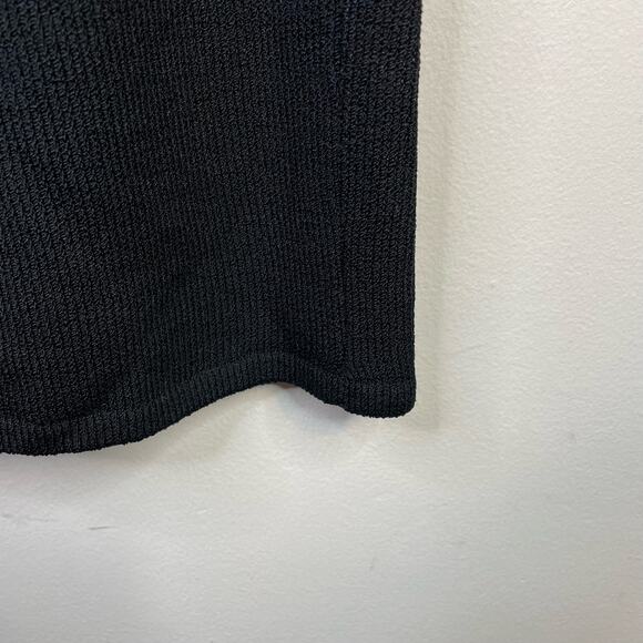 St John Basics Santana Knit Wool Blend Long Black Skirt Back Slit womens 6 - Picture 8 of 11